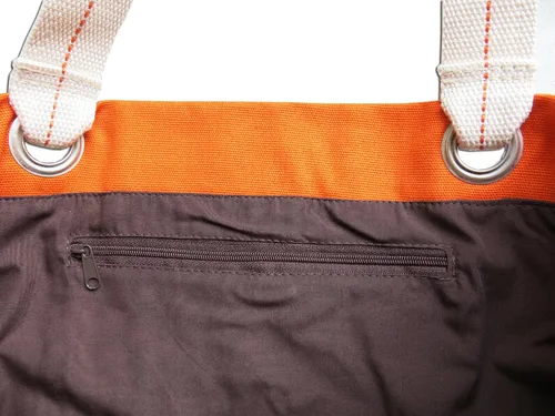 Vista 3 de Broad Bay Southern Miss Bolso de mano Rich Dye lavado naranja lona de algodón