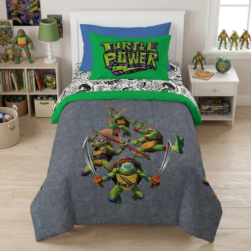 Vista 24 de Jay franco Juego de ropa de cama Queen de 5 piezas de Monster Jam Tracks incluye edredón y sábanas con Grave Digger y Megalodon de microfibra suave 1