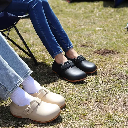 Vista 2 de Zuecos unisex para adultos, zapatos de trabajo antideslizantes con plantillas de recuperación para servicio de alimentos, jardín o enfermería