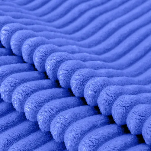 Vista 7 de Vessia Manta de Franela de Forro Polar para Sillón, Sofá, Cama, Manta Azul a Rayas de 300GSM para Adultos y Niños, Súper Suave, Cálida, Acogedora