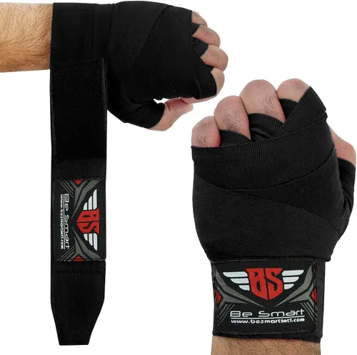 Vista 2 de Guantes de boxeo de muñeca de 180 pulgadas, para interior de puños, MMA, UFC, Muay Thai Negro