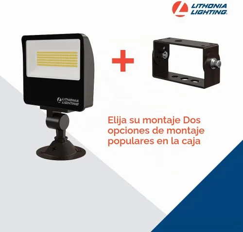 Vista 3 de Lithonia Lighting Luz de inundación LED todo en uno, impermeable del atardecer al amanecer MVOLT Knuckle or Yoke Mount LED Outdoor Light Fixture
