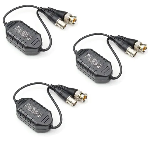 Vista 5 de Aislador de bucle de tierra para cámara de seguridad, BNC macho a hembra coaxial Video Ground Loop Isolator CCTV Balun 1 Pack