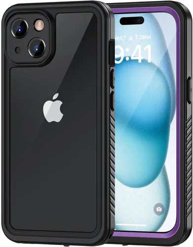 Vista 18 de Lanhiem Funda para iPhone 14, impermeable IP68 a prueba de polvo con protector de pantalla integrado, resistente a prueba de golpes de cuerpo Negro