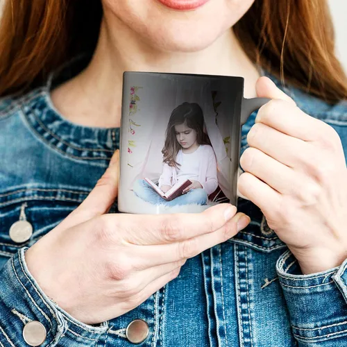 Vista 5 de Tazas de café personalizadas - Texto personalizado, foto, logotipo, imagen de collage, nombre inicial taza de monograma y tazas mágicas de cerámica
