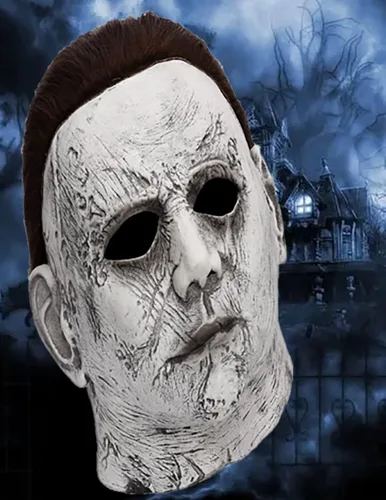 Vista 4 de WPOZD Máscara de Michael Myers de Michael Myers, máscara de Halloween para adultos y niños, para fiesta de Halloween, cosplay, máscara de miedo.