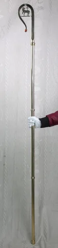 Vista 4 de Haolin Arts Crafts 73.22 "H Crosier Brass G-29. Nuestra compañía tiene 48 tipos de crozier para su elección.