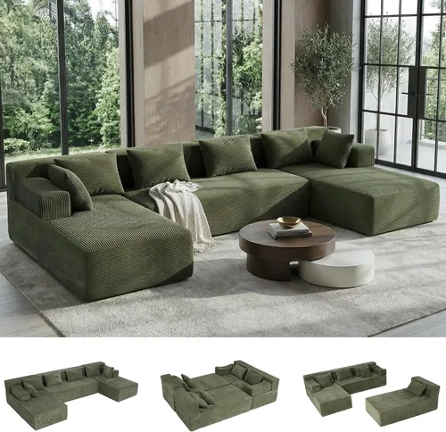 Vista 10 de MONVANE Sofá cama convertible de 55.5 pulgadas, sofá cama 2 en 1 sin hueso con bolsillo de almacenamiento, cómodo sofá de asiento profundo