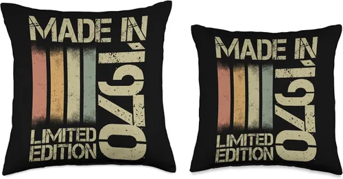 Vista 3 de 1970 vintage birthday retro Limited Edition men woman gift Throw Pillow