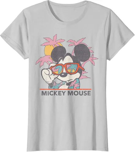 Vista 16 de Disney Mickey and Friends Mickey Mouse Tropical Retrato Camiseta S Negro
