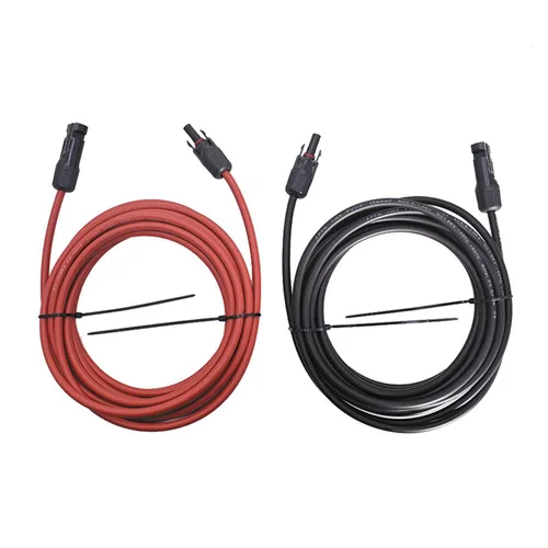 Vista 10 de WFLNHB Cable de extensión de panel solar de calibre 12 negro + rojo de 5 pies, 12 AWG con conector solar hembra y macho