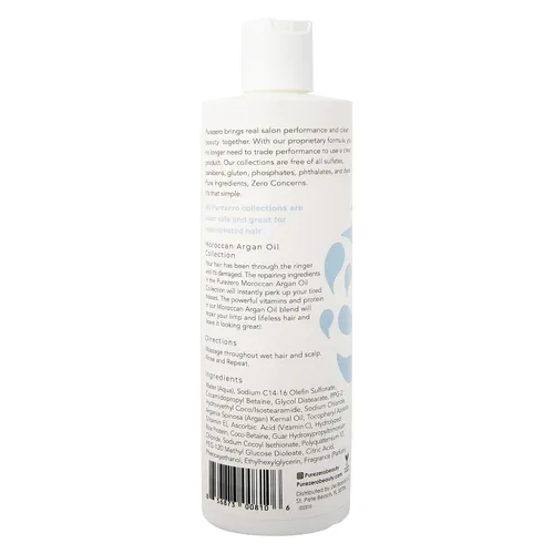 Vista 3 de Set de champú y acondicionador de aceite de argán marroquí Purezero - Repara el cabello dañado - Combate la caspa y el encrespamiento - Cero