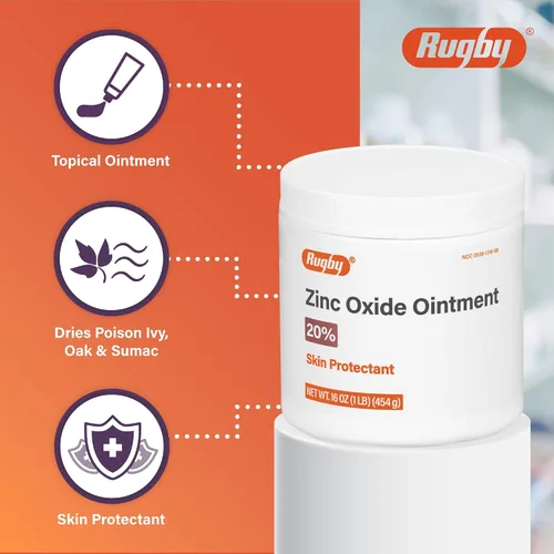 Vista 3 de Rugby - Protector de piel con ungüento de óxido de zinc, 20% - 16 onzas (1 libra) (16.01 oz) (paquete de 4)