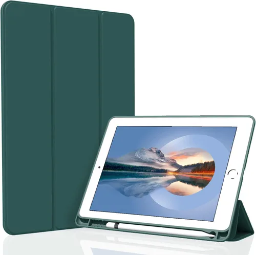 Vista 14 de Funda para iPad Air 3 / Pro de 10.5 pulgadas, ligera, delgada y suave TPU con soporte de triple pliegue, función de reposo/encendido automático