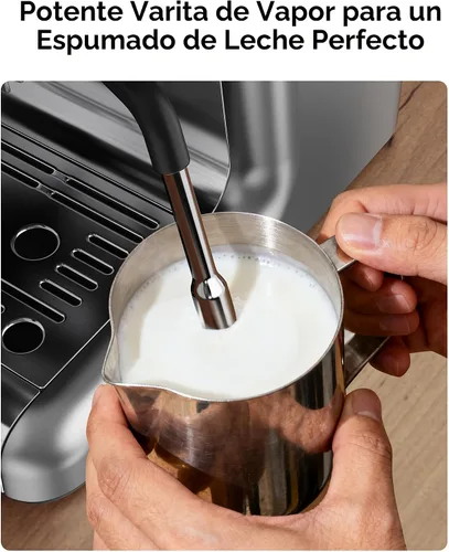 Vista 5 de EUHOMY Máquina de Espresso con Molinillo, Cafetera de 20 Bares con Varilla de Vapor para Espumar Leche, Máquinas de Café Espresso Profesionales