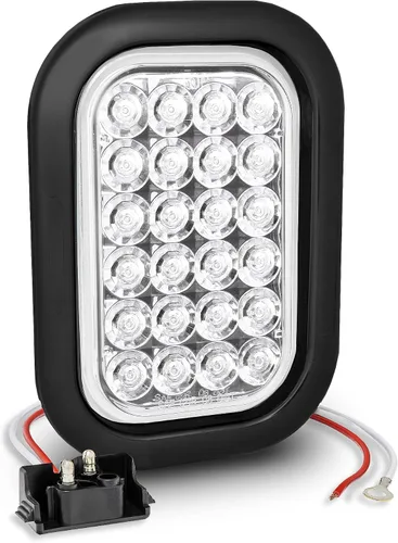 Vista 13 de TRUE MODS Kit de Luces Traseras LED Rectangulares Ámbar de 5x3 3x5 Pulgadas para Remolque [DOT FMVSS 108] [SAE I6 P P2] [Arandelas/Conectores]