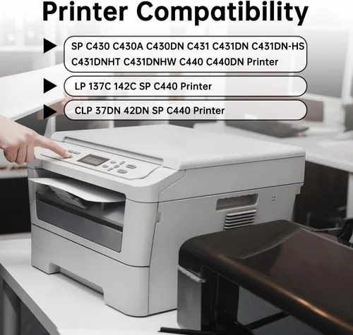Vista 2 de SP C430A - Cartucho de tóner de alto rendimiento negro, cian, magenta, amarillo, 4 unidades, 821105 821106 821107 821108 compatible con Ricoh SP