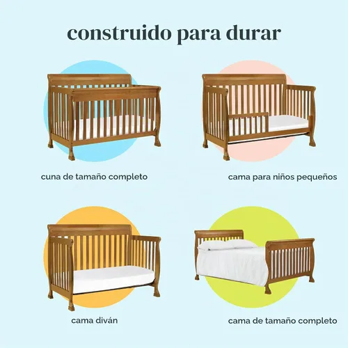Vista 8 de DaVinci Kalani, cuna convertible 4 en 1 en color castaño, con certificado Greenguard Gold