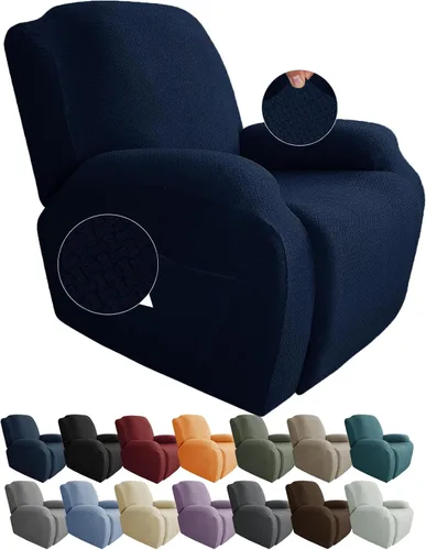 Vista 8 de JIVINER Fundas de sofá reclinable de 8 piezas, fundas elásticas de jacquard para sofá reclinable, fundas para sala de estar, protector suave de 3