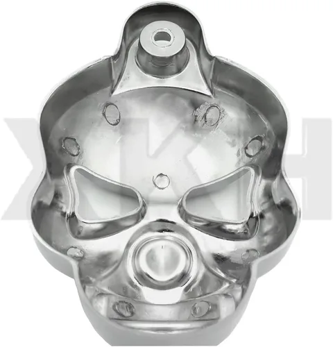 Vista 2 de SMT-Cubierta de cuerno de calavera cromada compatible con Harley Big Twins V-Rods Stock Cowbell 1992-2013 [B00RUEPWSE]