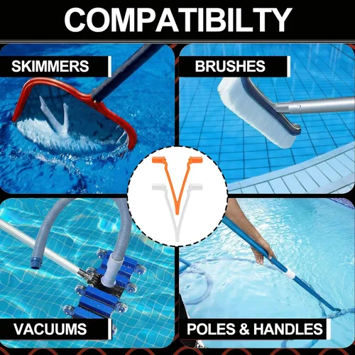 Vista 7 de Novabright 20 Pcs Pool Butterfly V Clips Universal Pool Pole Clips Strong Replacement Attachment for Swimming Spa Accessories Fits Skimmer Nets