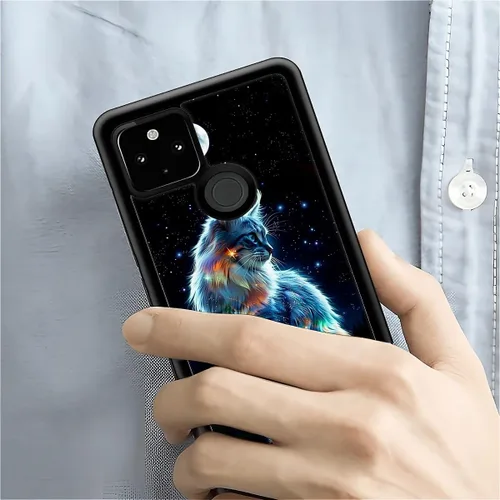 Vista 1788 de Compatible con Google Pixel 4A 5G Mobile Case Creative Acrylic Panel trasero Silicona Protección Grip especialmente diseñado para Google Pixel 4A 5G