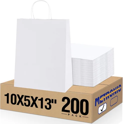 Vista 22 de METRONIC Bolsas de regalo de papel marrón de 5.25 x 3.75 x 8 pulgadas