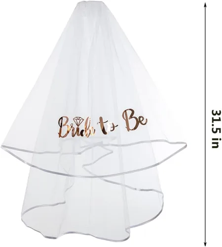 Vista 2 de Bride To Be Veil - Suministros para despedida de soltera, accesorios de decoración de despedida de soltera, regalo de compromiso
