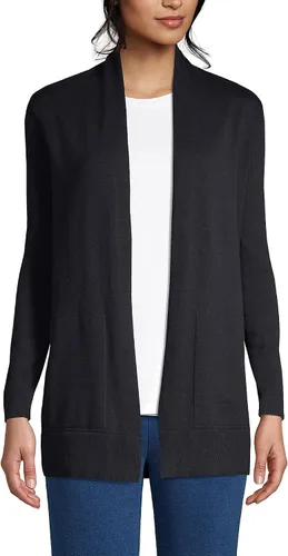 Vista 3 de Lands' End Cárdigan largo abierto de algodón para mujer