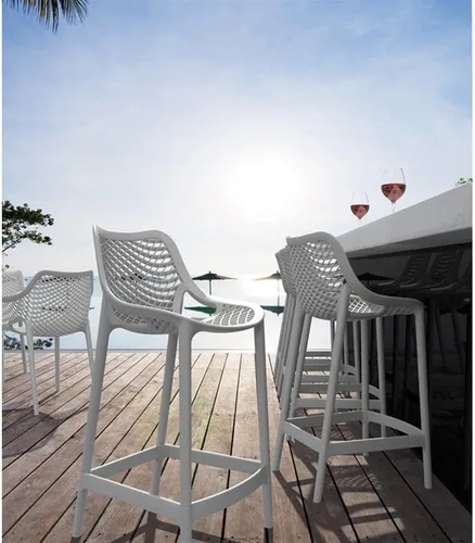 Vista 2 de Compamia Taburete de mostrador Air Patio en blanco (juego de 2)