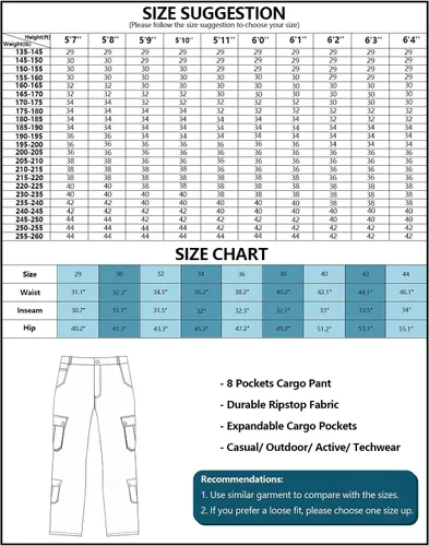 Vista 3 de AKARMY Pantalones de senderismo ligeros para hombre, pantalones cargo Ripstop de secado rápido para exteriores, pantalones de trabajo casuales