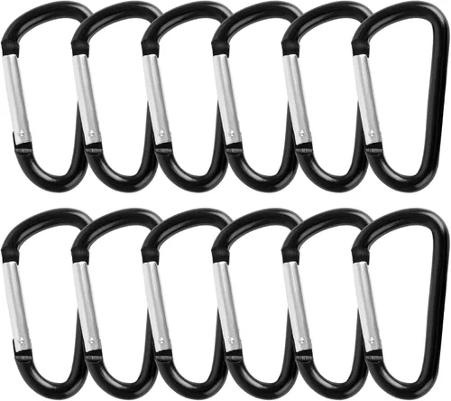 Vista 9 de GOGO 48PCS mosquetón clip de llavero de 3 pulgadas, gancho de mosquetón de metal de aluminio en forma de D