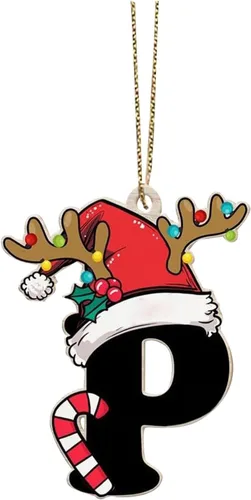 Vista 50 de Decoraciones de Navidad - Letras de adorno de la A a la Z para el árbol, adornos colgantes del alfabeto de Navidad de bricolaje (A)