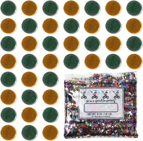 Vista 214 de Confetti Circle 1/4" Negro, Azul Marino Combo - 2 bolsas de media onza (1 oz) (8550/9971)