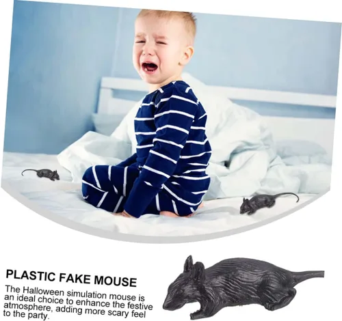 Vista 7 de 10Pcs Realistic Plastic Fake Mouse Halloween Prank Scary Simulation Rodent for Decorations Party Favors and Themed Events
