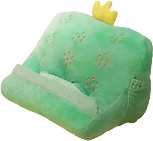 Vista 11 de Dpofirs Soporte de almohada para tableta, soporte de tableta de felpa suave con bolsillos de almacenamiento para niños, compatible con almohadillas