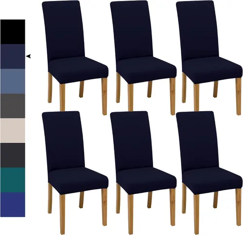 Vista 74 de Fundas para Sillas de Comedor, Juego de Fundas para Sillas de Comedor de 4 Piezas, Fundas Elásticas para Sillas de Cocina, Fundas para Sillas