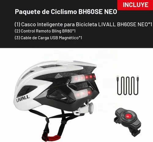 Vista 7 de LIVALL BH60SE - Casco de bicicleta Neo Bluetooth con altavoces y micrófono integrado, detección de caídas, casco de bicicleta de montaña con señales