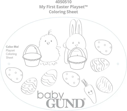 Vista 2 de GUND Baby Mi Primera Canasta de Pascua Juego de Peluche de 5 Piezas con Sonajero, Chirriador y Juguetes de Peluche Arrugados, Juguete Sensorial