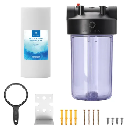 Vista 10 de Airthereal Carcasa universal para filtro de agua para toda la casa, cartucho de carbono de sedimentos de 10 x 4.5 pulgadas, sistema de prefiltración