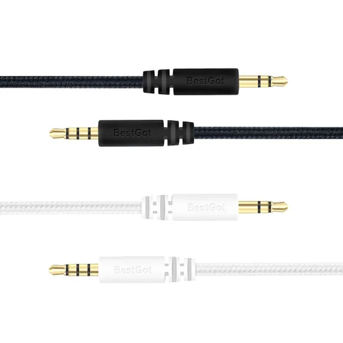 Vista 7 de Cable de audio con micrófono de control de volumen de 0.138 in (4,3 pies/4.3 ft) para controlador PS4, auriculares (paquete de 1) color negro