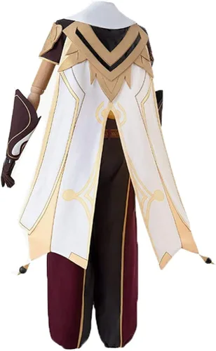 Vista 3 de Genshin Impact Cosplay Aether - Conjunto de túnica unisex para disfraz de Halloween