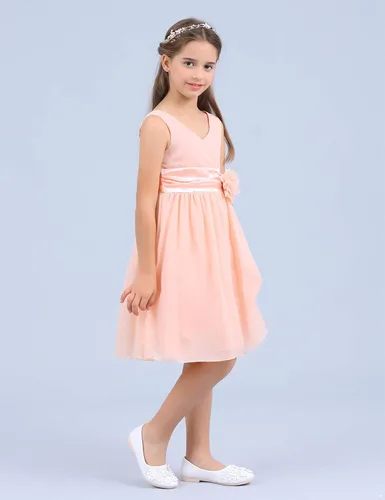 Vista 5 de TiaoBug Vestido de fiesta para niñas y niñas, vestidos de flores de gasa