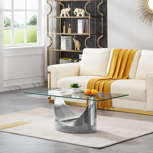 Vista 35 de Mesa auxiliar de cristal dorado de lujo, moderna mesa de centro cuadrada para sofá con base de acero inoxidable con espejo brillante, mesa de noche