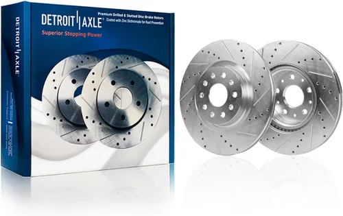 Vista 39 de Detroit Axle - Rotores perforados delanteros de 10.827 in + pinza de freno lateral del pasajero de repuesto para Toyota RAV4 Prius V Lexus HS250H