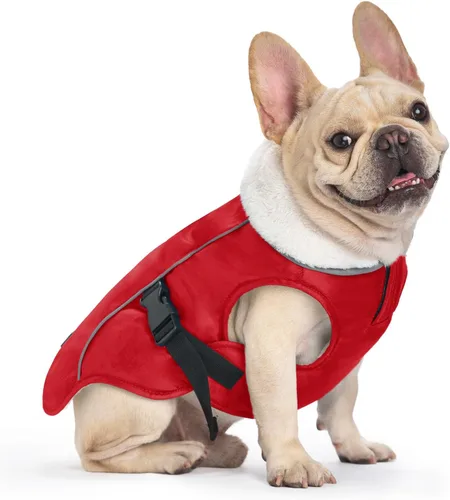 Vista 9 de EMUST Chaqueta de invierno para perro, ropa resistente al viento para el clima frío, abrigos reflectantes para perros, chaqueta cálida