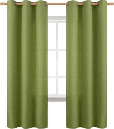 Vista 142 de BGment Cortinas de Lino Beige de 63 Pulgadas de Largo 2 Paneles - Tratamientos para Ventanas con Textura de Arpillera Filtrantes de Luz Cortinas
