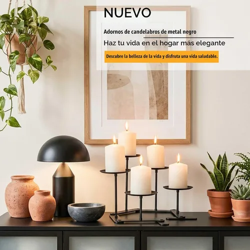 Vista 2 de Candelabro para chimenea: soporte de vela de 5 niveles