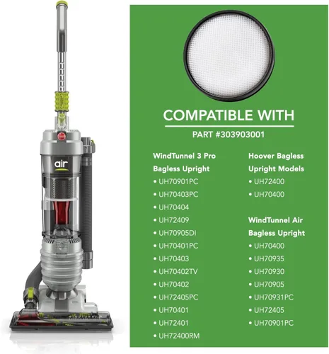 Vista 3 de MaximalPower – Hoover Windtunnel Air Modelo uh70400 & uh72400 Primaria Filtro. Parte # 303903001. Lavable y reutilizable.