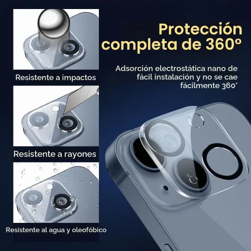 Vista 2 de Protector de lente de cámara para iPhone 13 de 6.1 pulgadas/iPhone 13 Mini de 5.4 pulgadas, vidrio templado 9H, Ultra HD, resistente a los arañazos